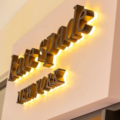 雪 屋外 サイネージ ステンレス スチール 3D サイネージ カスタム メタル LED ライト 壁文字