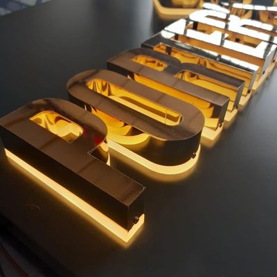 12V バックライト LED ステンレス スチール レター ショップ オフィス モール アクリル 金属 サインボード