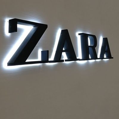 2024 アクリル雪 室内ビジネス 壁 ZARA LED メタル カスタマイズされた3Dバックライト文字