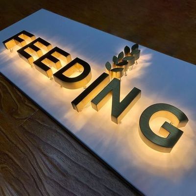 12V LED ストライプ アクリルステンレス鋼文字 オーダーメイド ビジネス 屋外看板